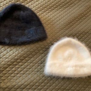 bebe Accessories - Bebe angora Beanys black and white. Never worn! bebe Accessories - Bebe angora Beanys black and white. Never worn!